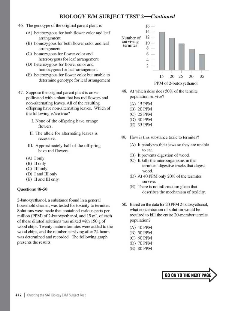 Extended Ebook Content For Cracking The Sat Biology E M Subject Test