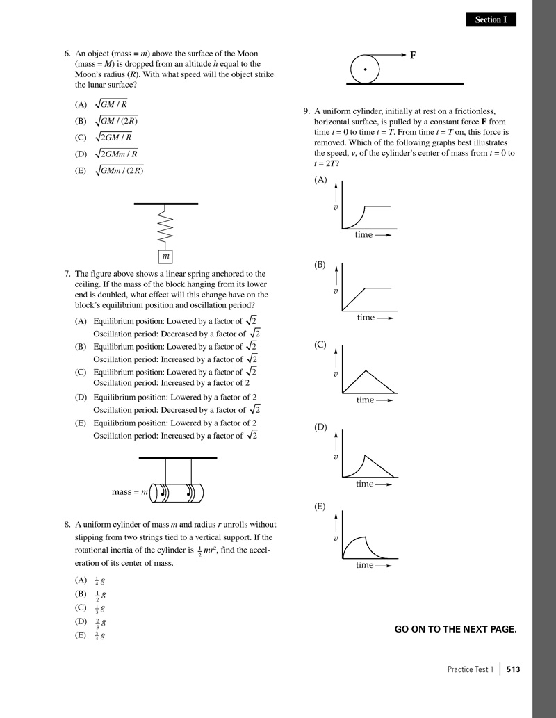 Extended ebook content for Cracking the AP Physics C Exam Practice Test 1