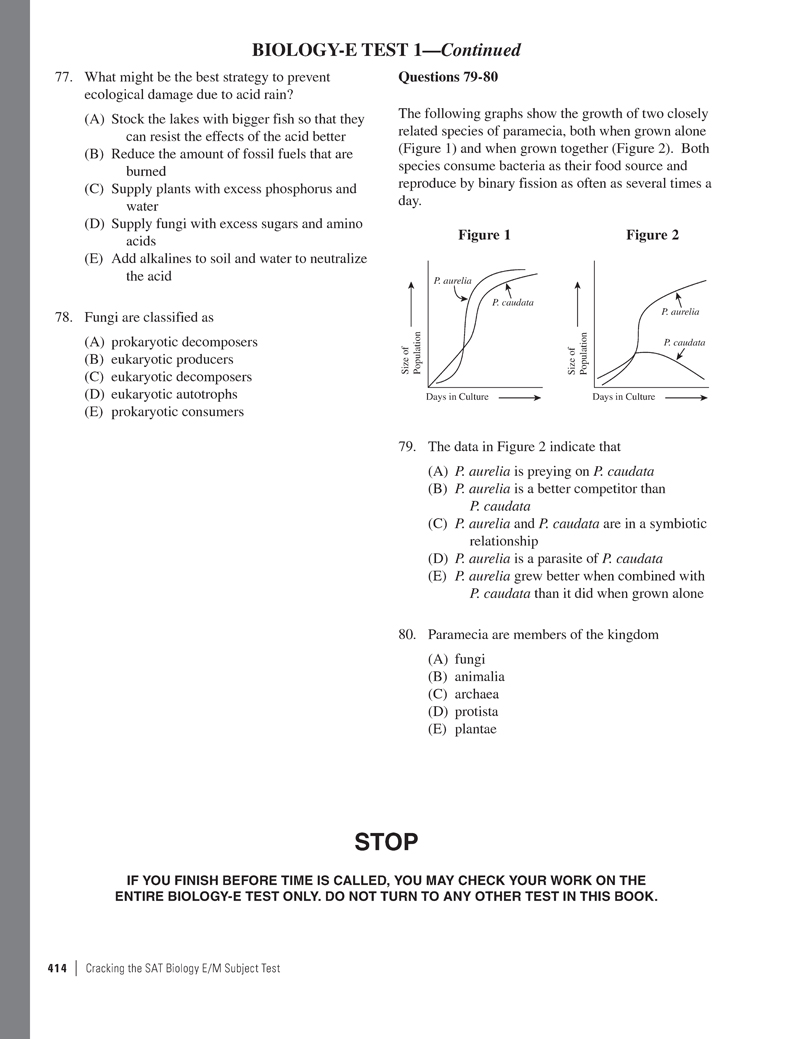 Extended Ebook Content For Cracking The Sat Biology E M Subject Test