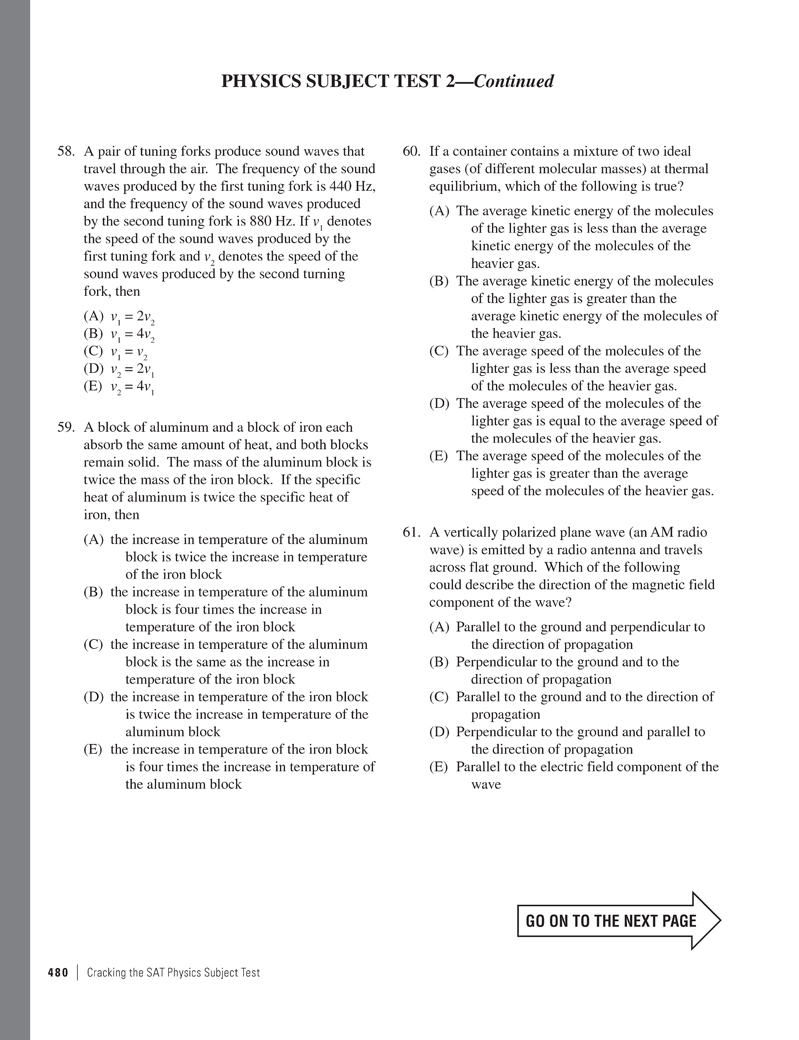 Extended Ebook Content For Cracking The SAT Physics Subject Test 15th