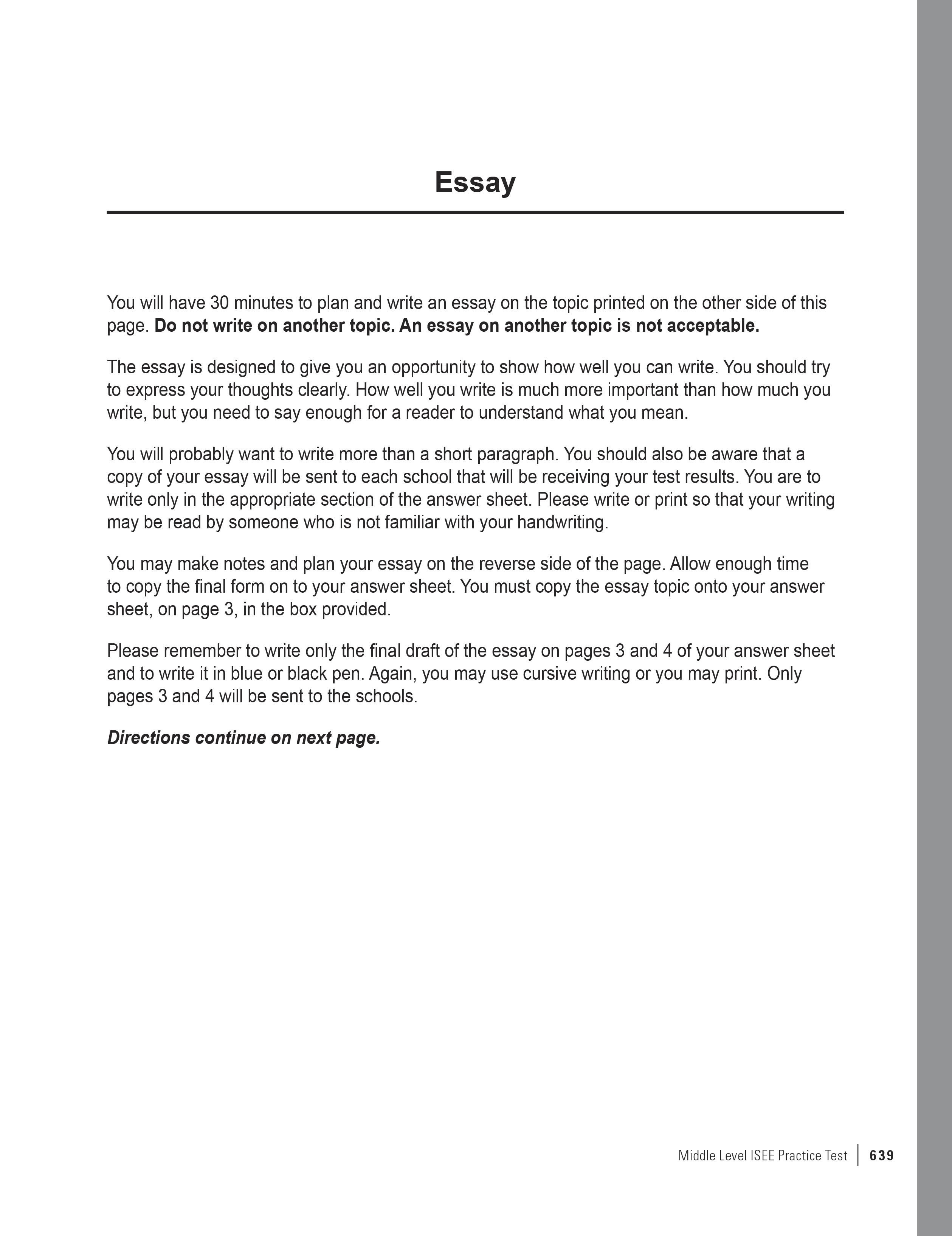 Isee lower level essay example Isee lower level essay example image
