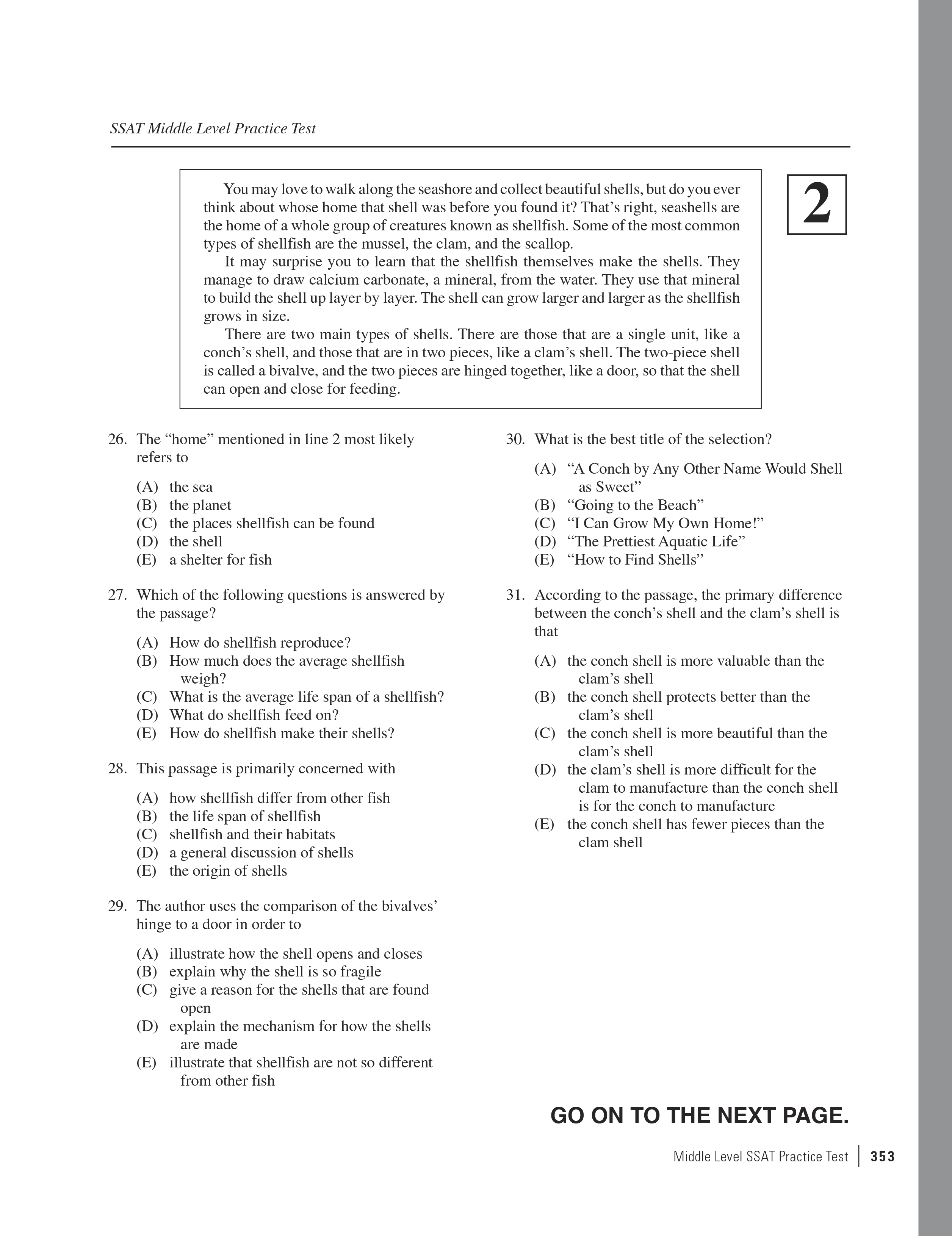 Isee sample test lower level picture