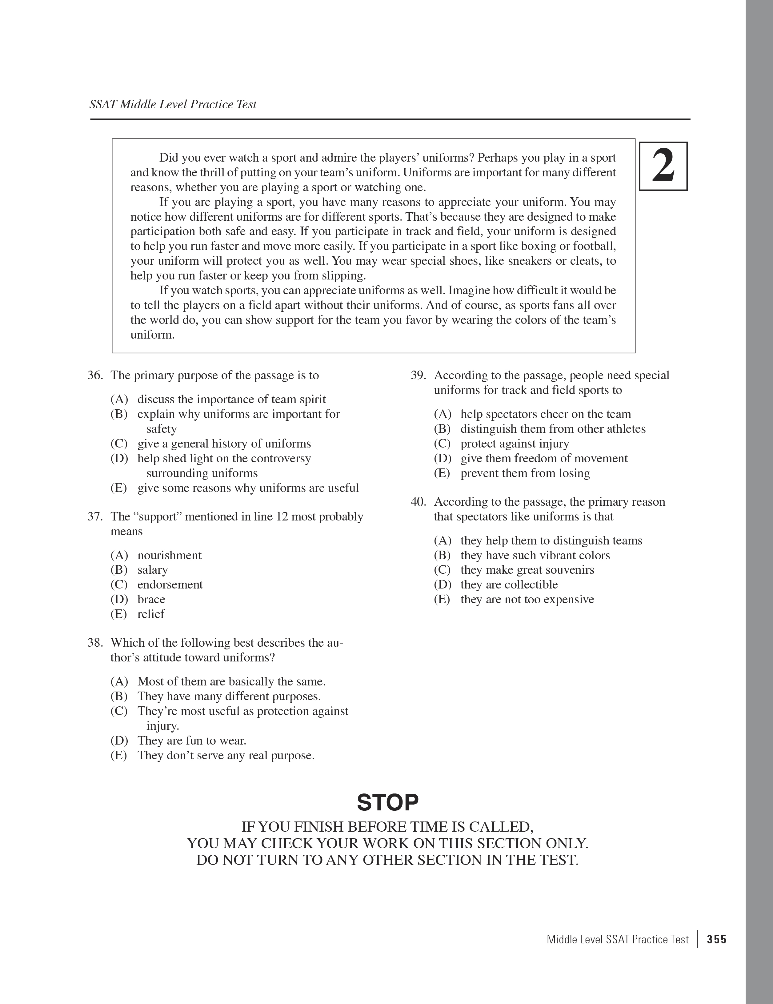 Ssat practice essay picture