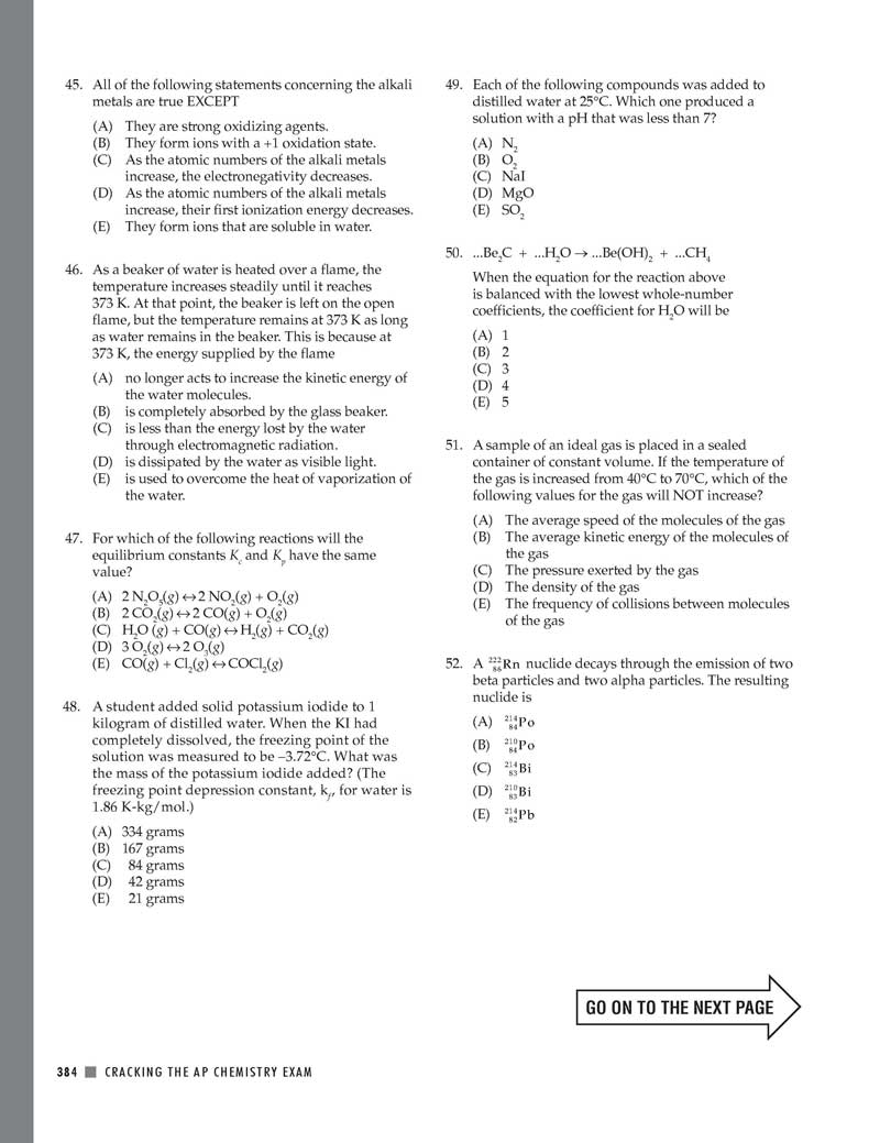 Extended Ebook Content For Cracking The AP Chemistry Exam, 2012 Edition ...