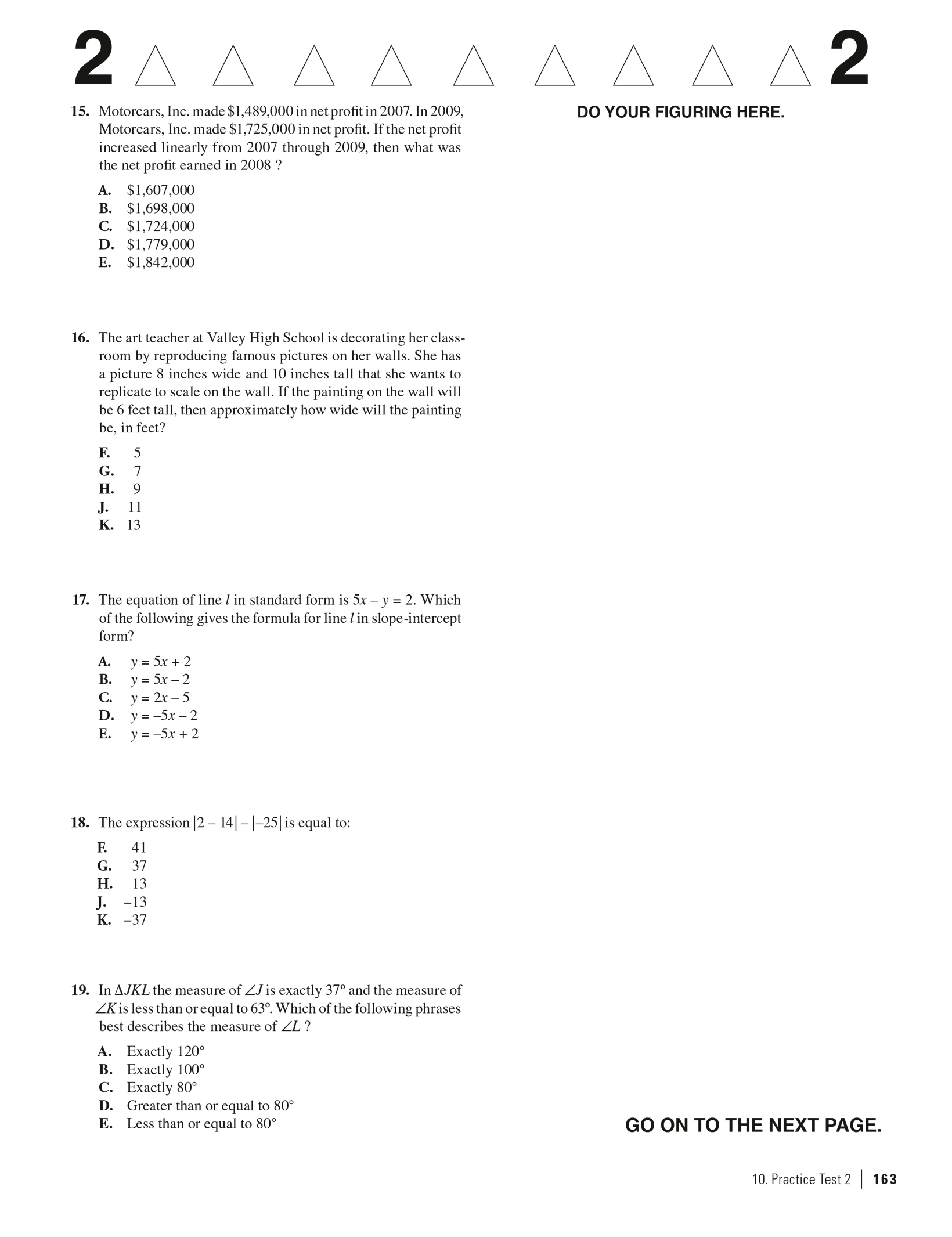 Princeon Level Math Problems Extended ebook content for Princeton Review ACT Math Prep: Practice Test 2