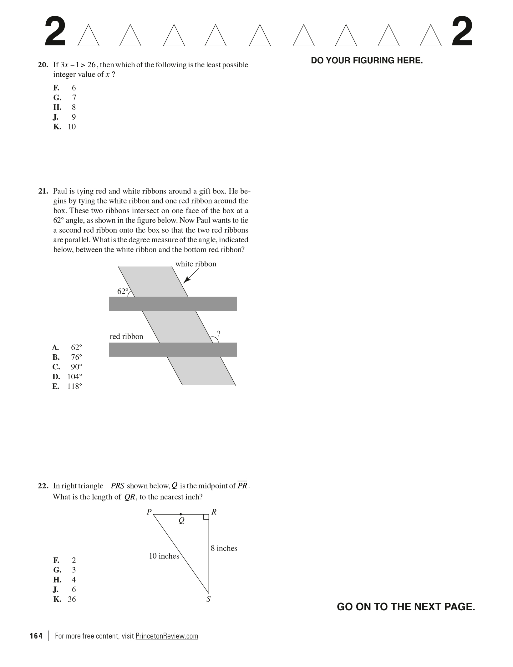 Princeon Level Math Problems Extended ebook content for Princeton Review ACT Math Prep: Practice Test 2