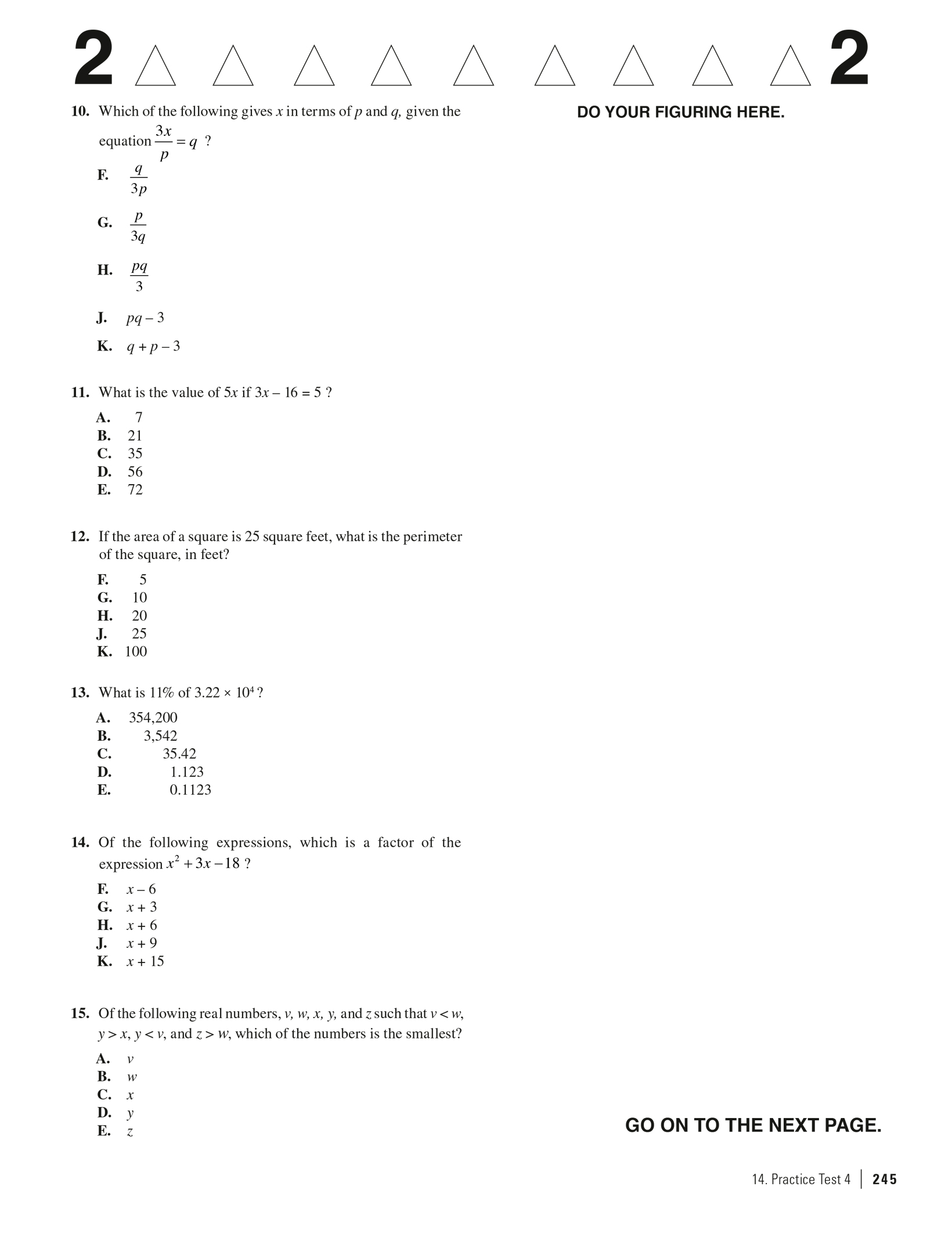Princeon Level Math Problems Extended ebook content for Princeton Review ACT Math Prep: Practice Test 4