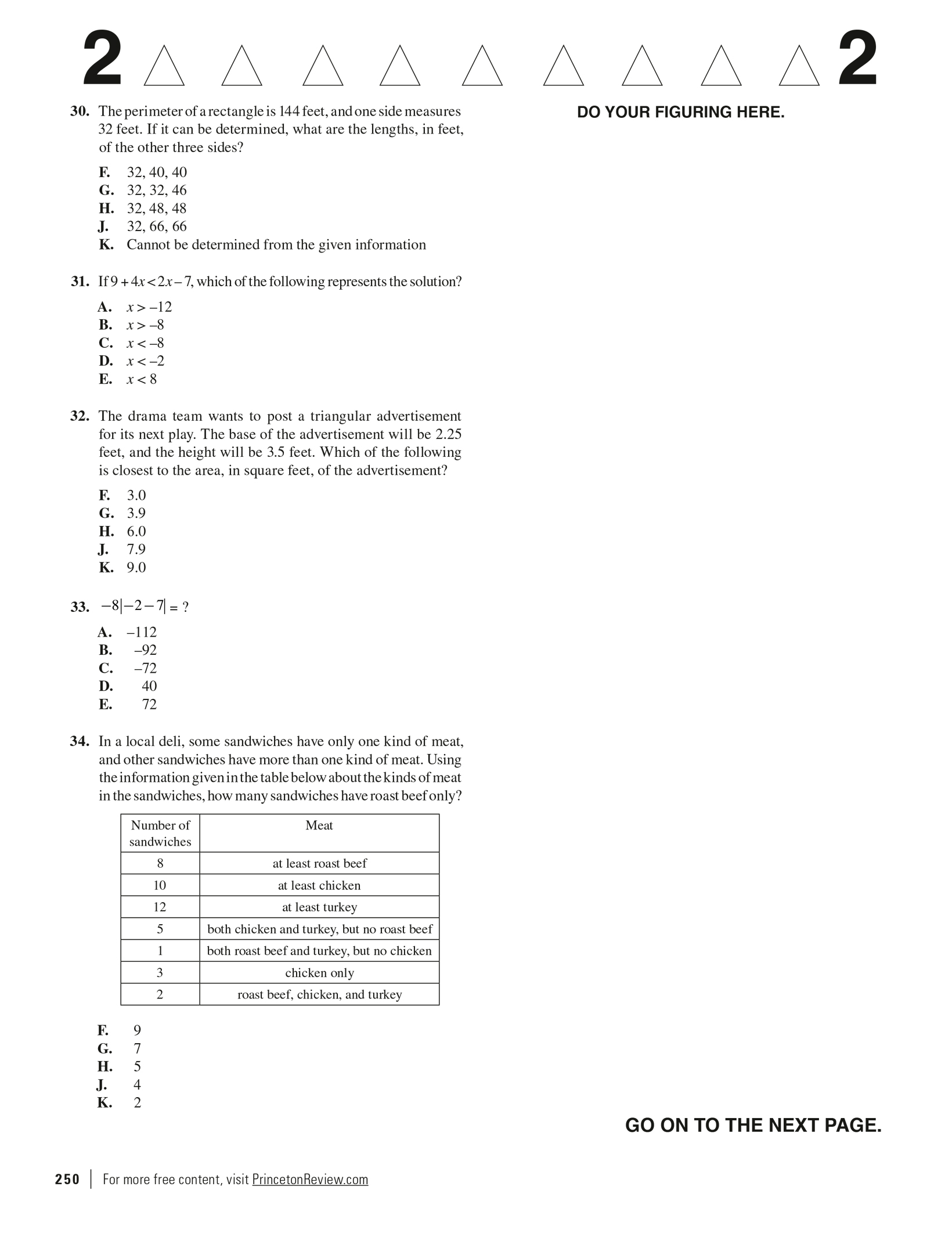 Princeon Level Math Problems Extended ebook content for Princeton Review ACT Math Prep: Practice Test 4