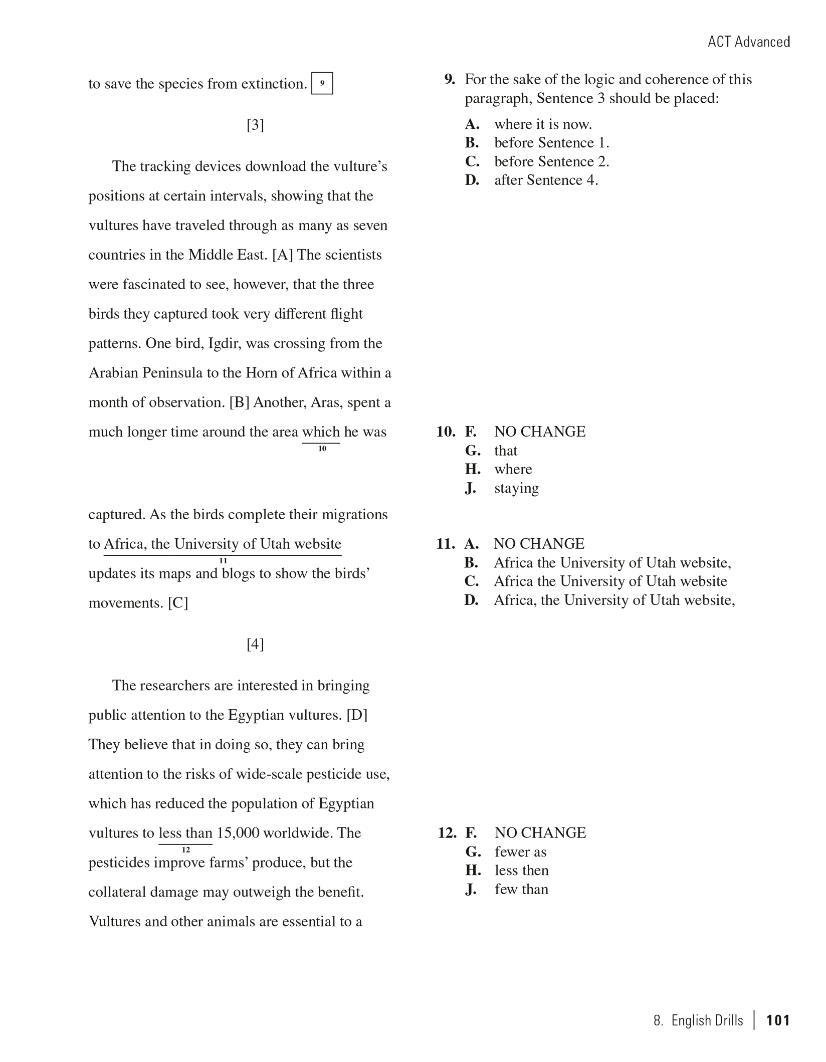 Extended ebook content for ACT Advanced English Drills