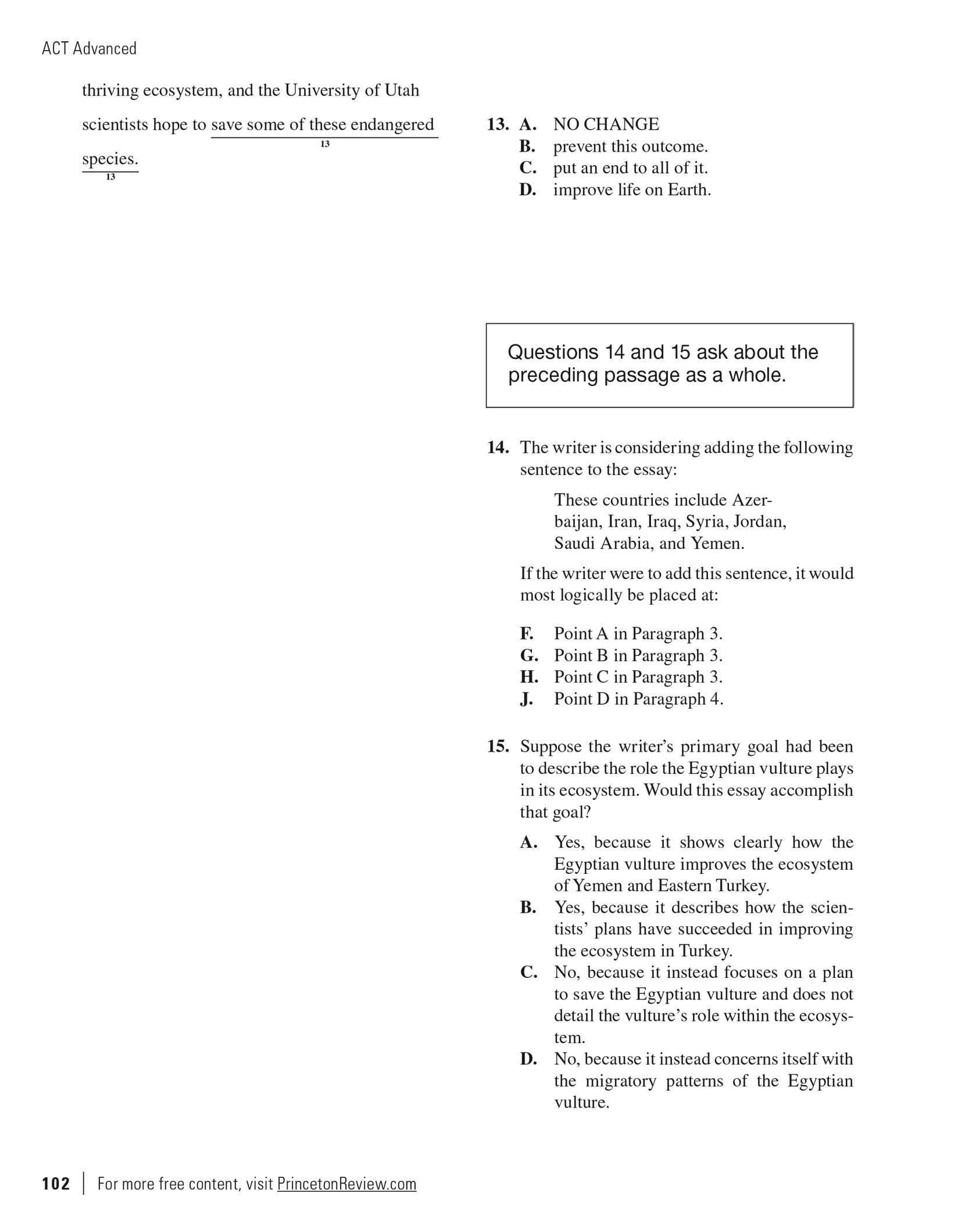 Extended ebook content for ACT Advanced English Drills