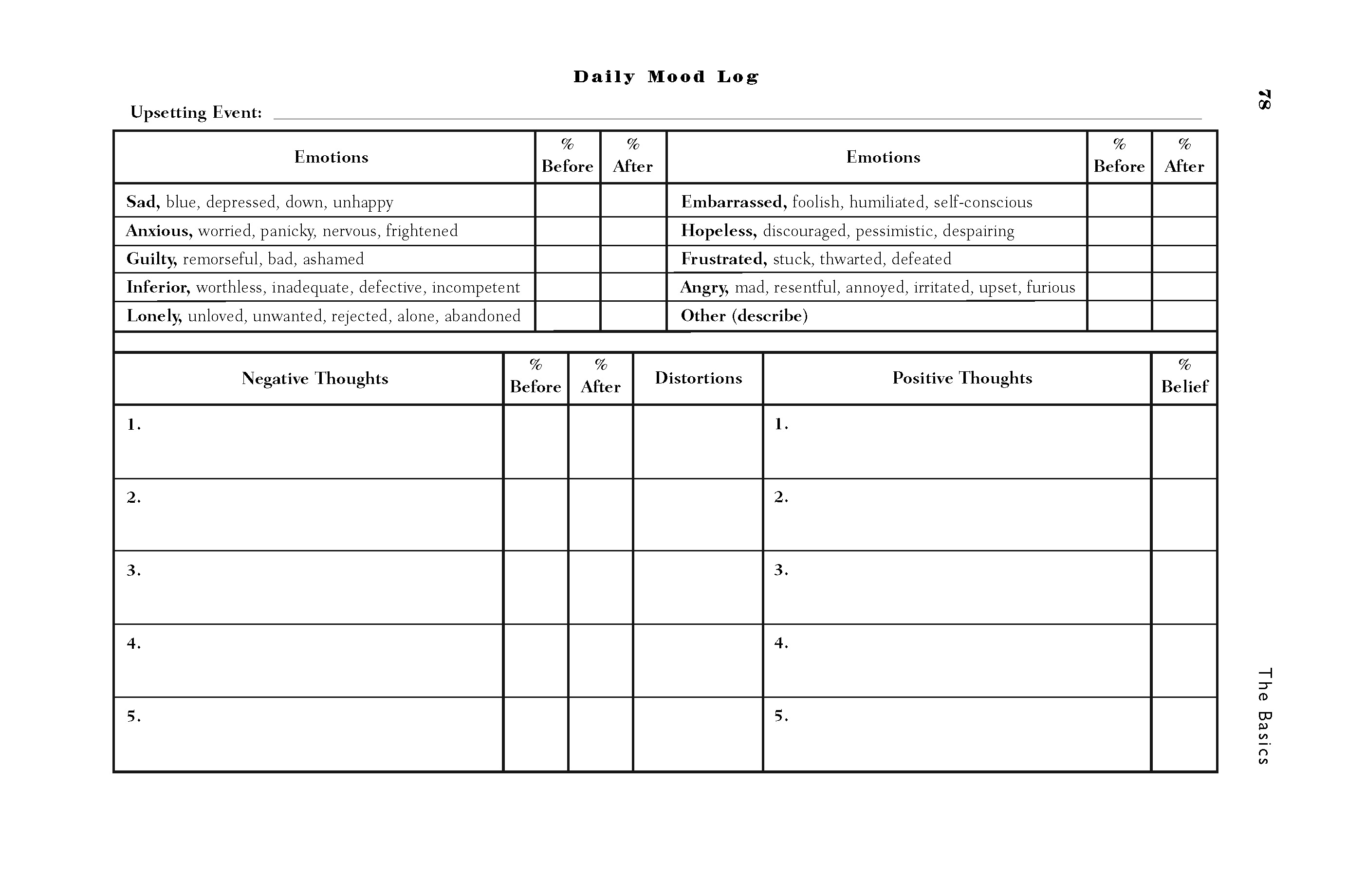 Extended ebook content for When Panic Attacks: Daily Mood Log
