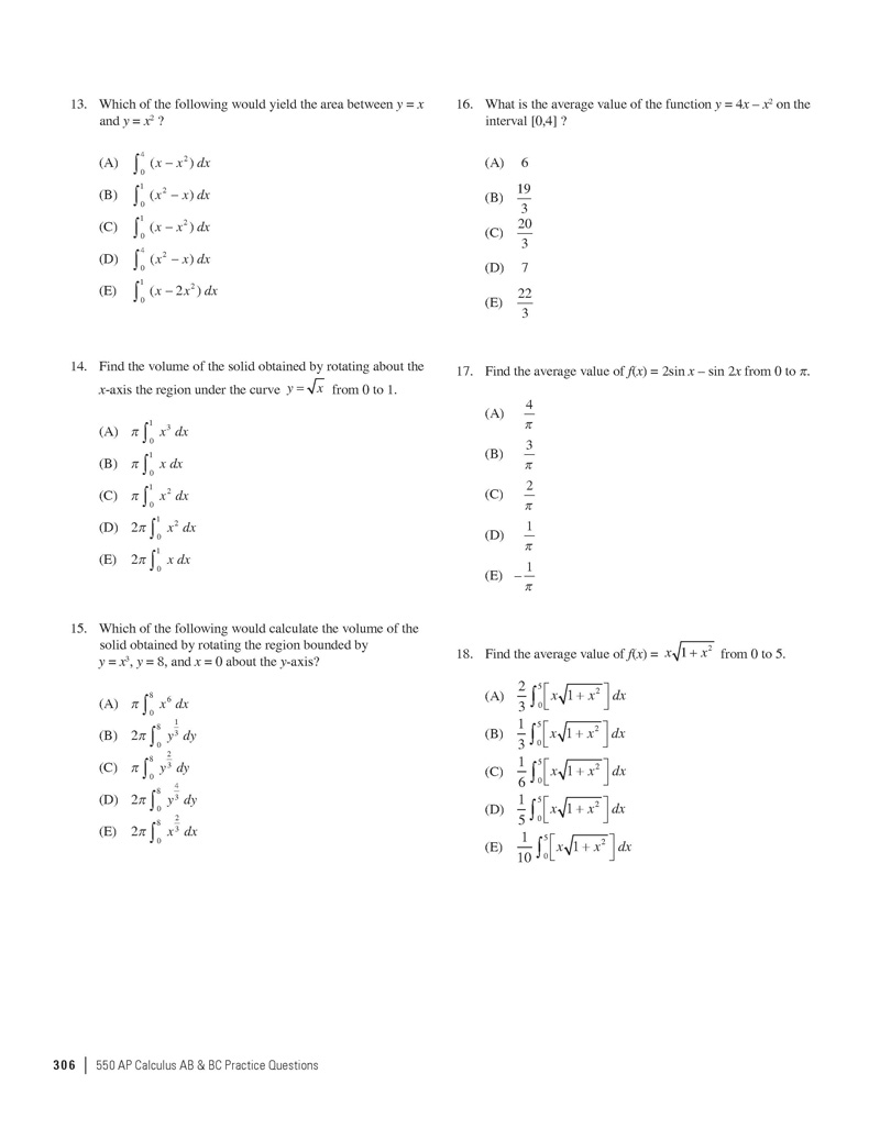 Extended ebook content for 550 AP Calculus AB & BC Practice Questions ...