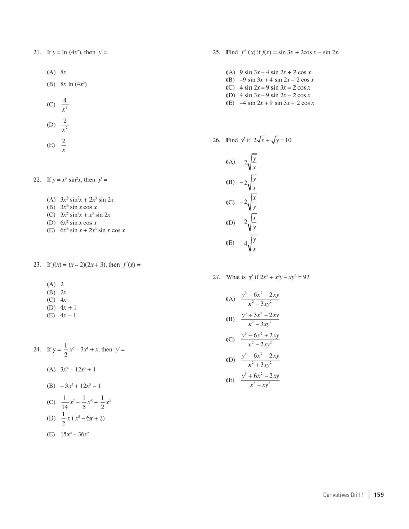 Extended ebook content for 550 AP Calculus AB & BC Practice Questions ...