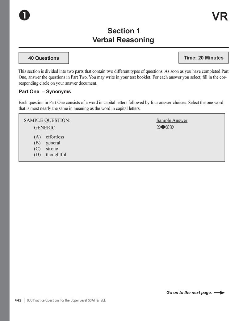 Extended ebook content for 900 Practice Questions for the Upper Level SSAT & ISEE: ISEE Practice Test