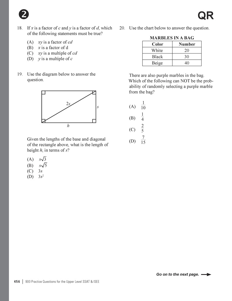 Extended ebook content for 900 Practice Questions for the Upper Level SSAT & ISEE: ISEE Practice Test