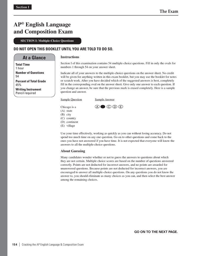 Extended ebook content for cracking the ap english language and