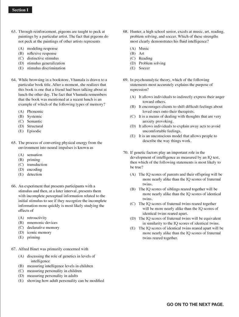 Extended Ebook Content For Cracking The AP Psychology Exam: Practice Test 1