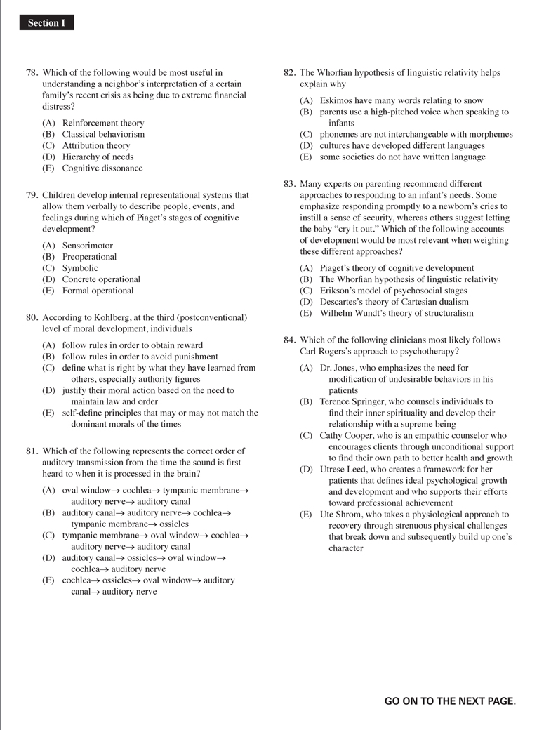 Extended Ebook Content For Cracking The AP Psychology Exam: Practice Test 1