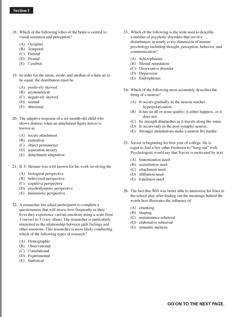 Extended ebook content for Cracking the AP Psychology Exam: Practice Test 2