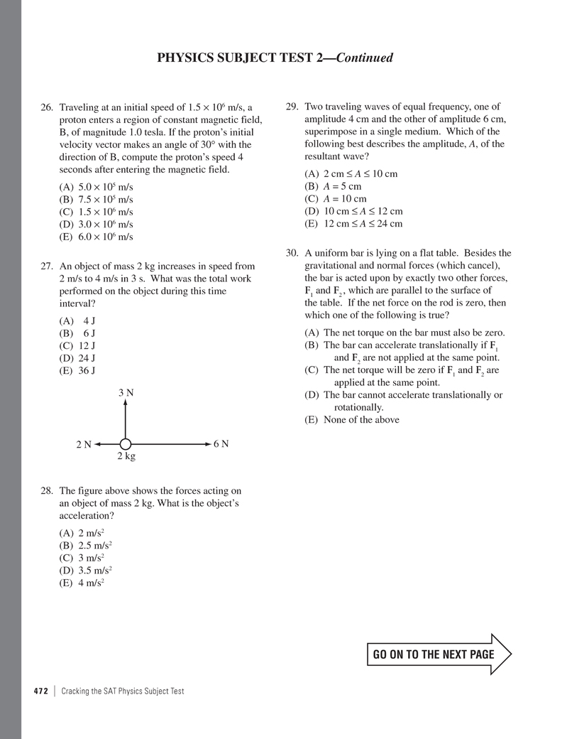 Extended ebook content for Cracking the SAT Physics Subject Test, 15th ...