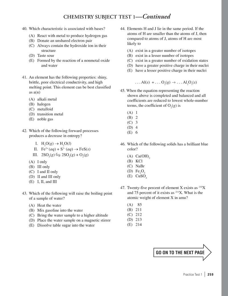 Extended ebook content for Cracking the SAT Chemistry Subject Test ...