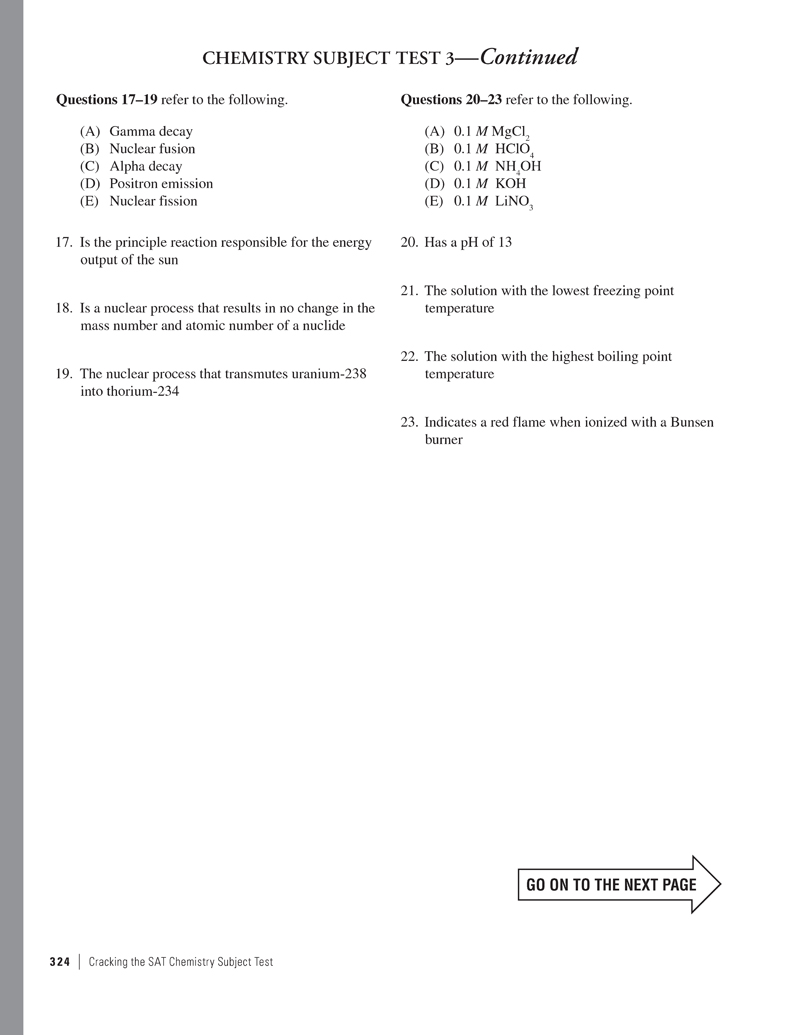 Extended ebook content for Cracking the SAT Chemistry Subject Test ...