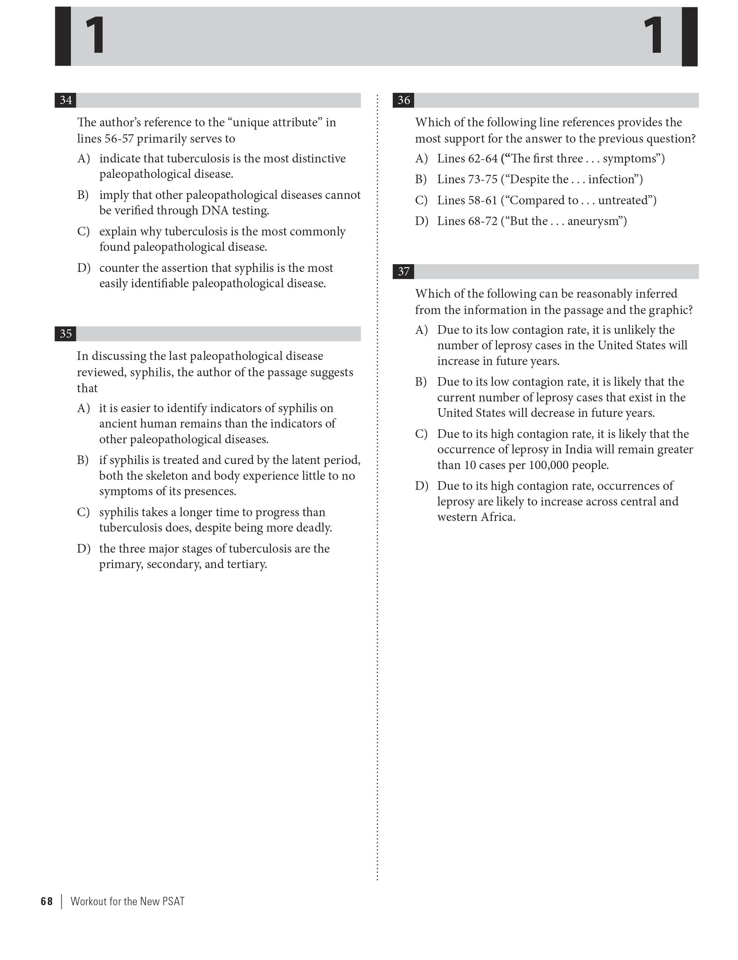 Extended ebook content for Workout for the New PSAT: Reading Test Drill 2