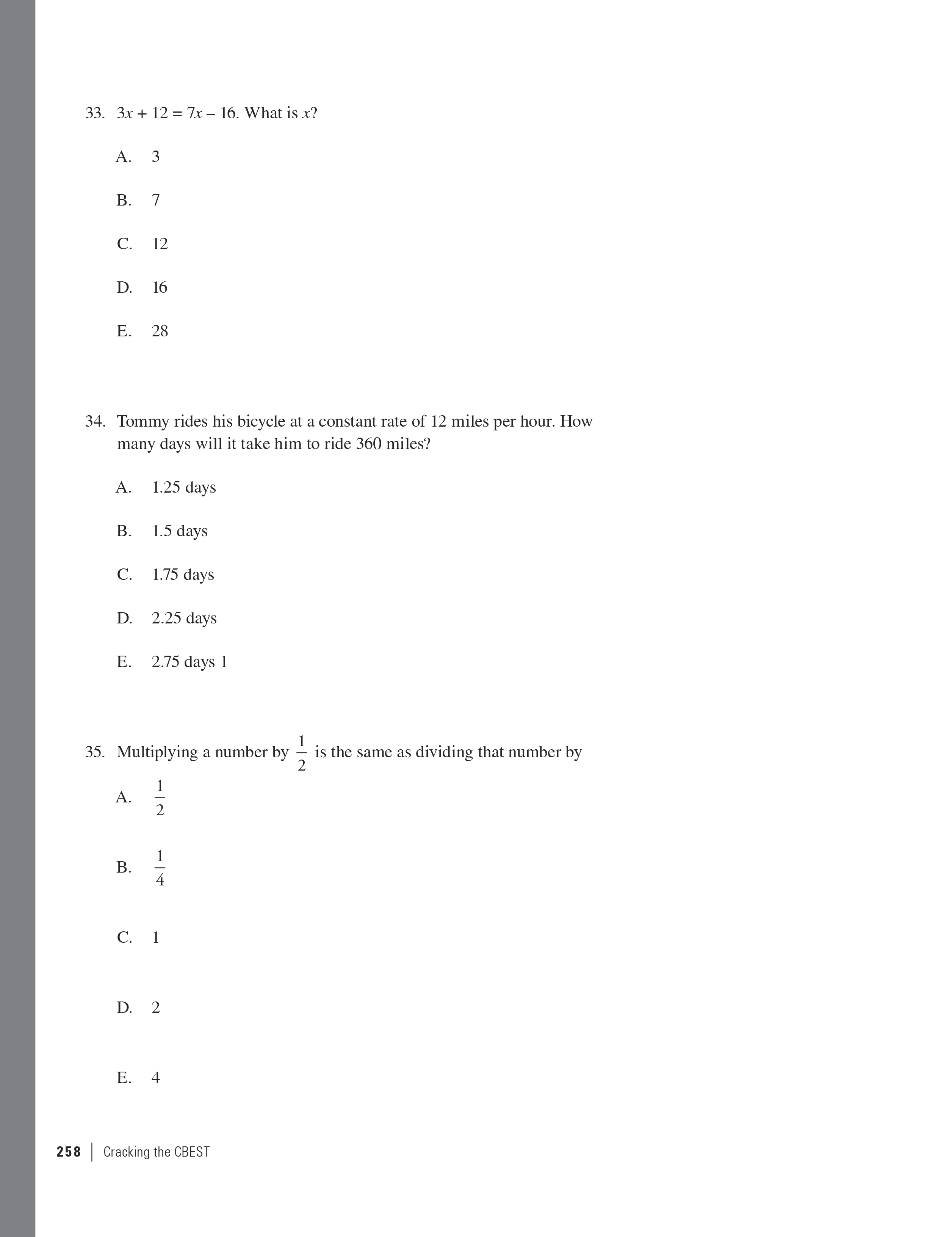 Extended ebook content for Cracking the CBEST, 3rd Edition: Practice Test 1