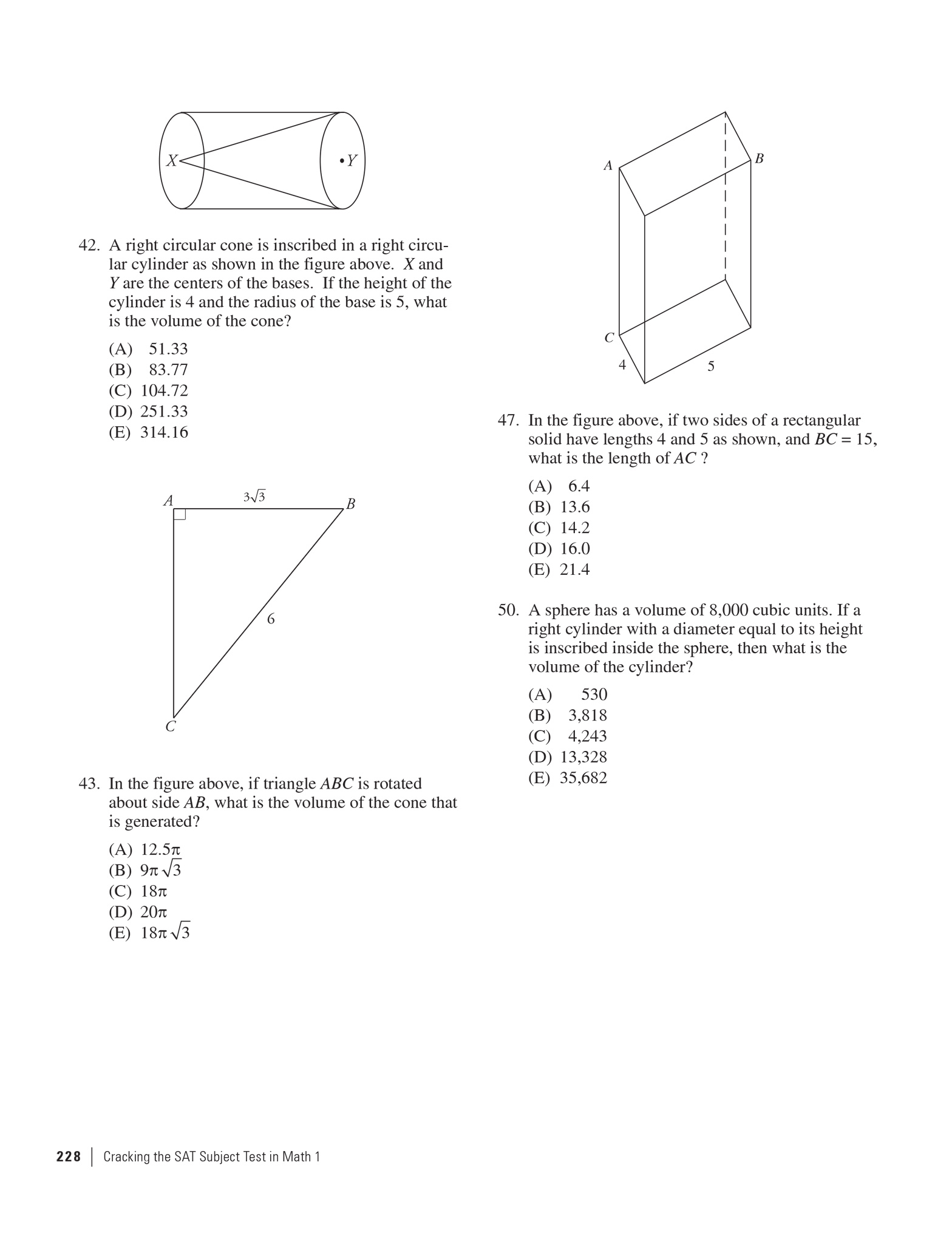 solid geometry on sat math: the complete guide ·... Extended ebook content for Cracking the SAT Subject Test in Math 1, 2nd ...